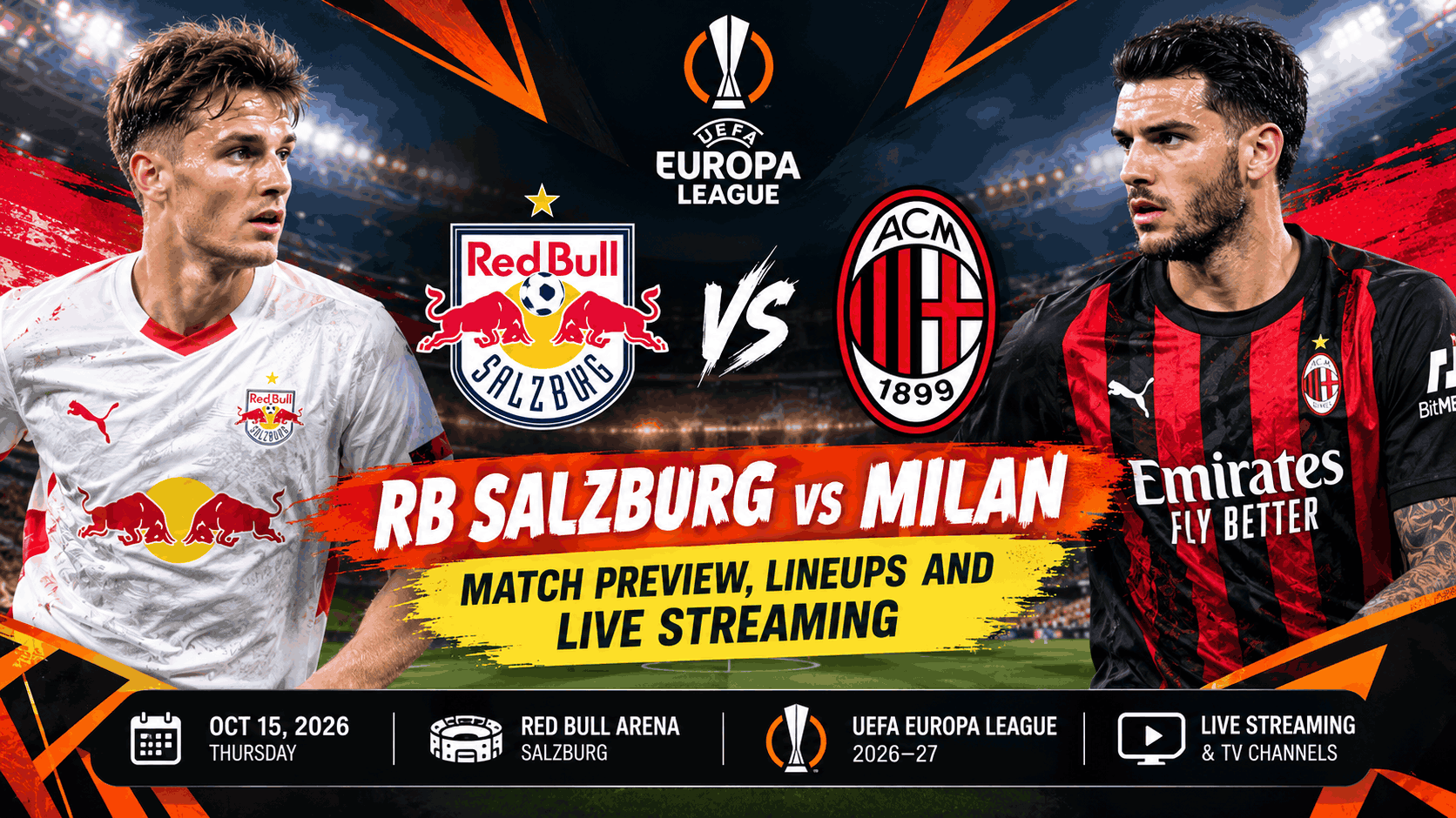 RB Salzburg vs Milan Europa League match preview, lineups and live streaming guide