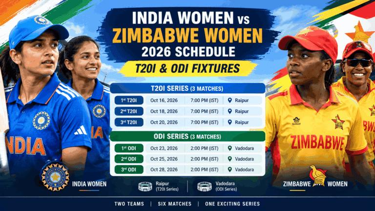 India Women vs Zimbabwe Women 2026: Schedule, Fixtures and Live Streaming